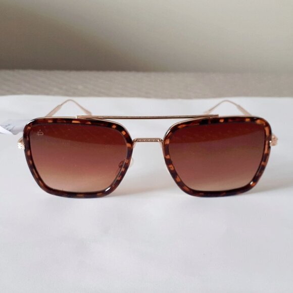 NWT Privé Revaux x Adriana Lima tortoise shell & shiny gold aviator sunglasses - Picture 14 of 14